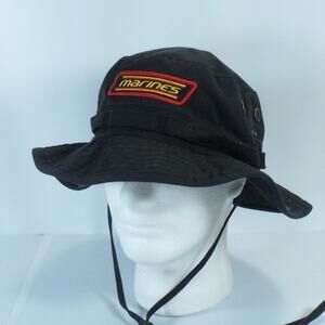 Marines Embroidered Patch Military Style Boonie Snap Brim Sun Bucket Cap Hat L